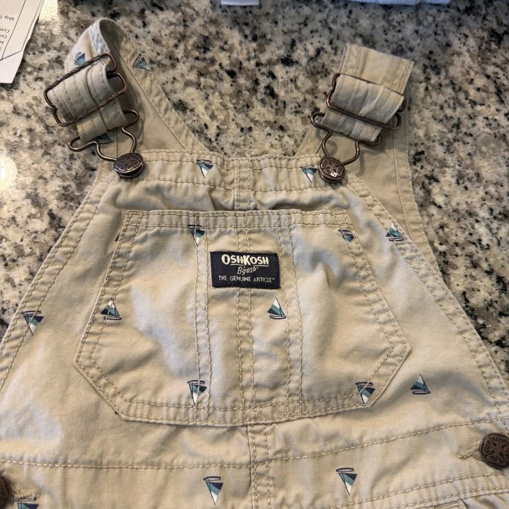 Oshkosh Bgosh Overalls Shortalls Sailboats Boats 3T